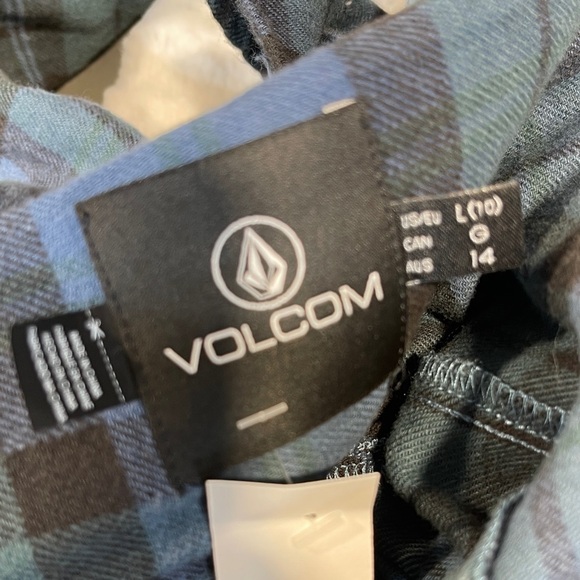 Volcom Green and Blue Plaid Button-Down Shirt - Picture 7 of 7